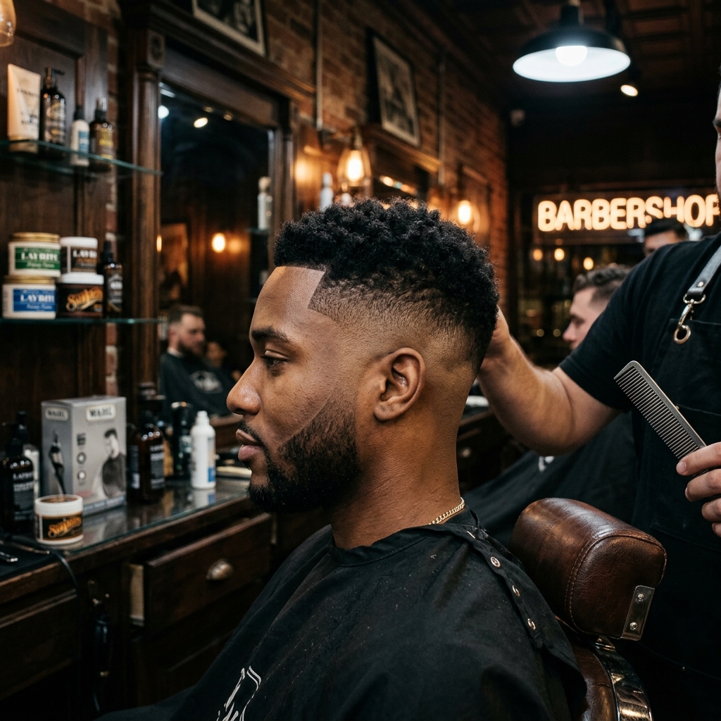 Precision skin fade haircut