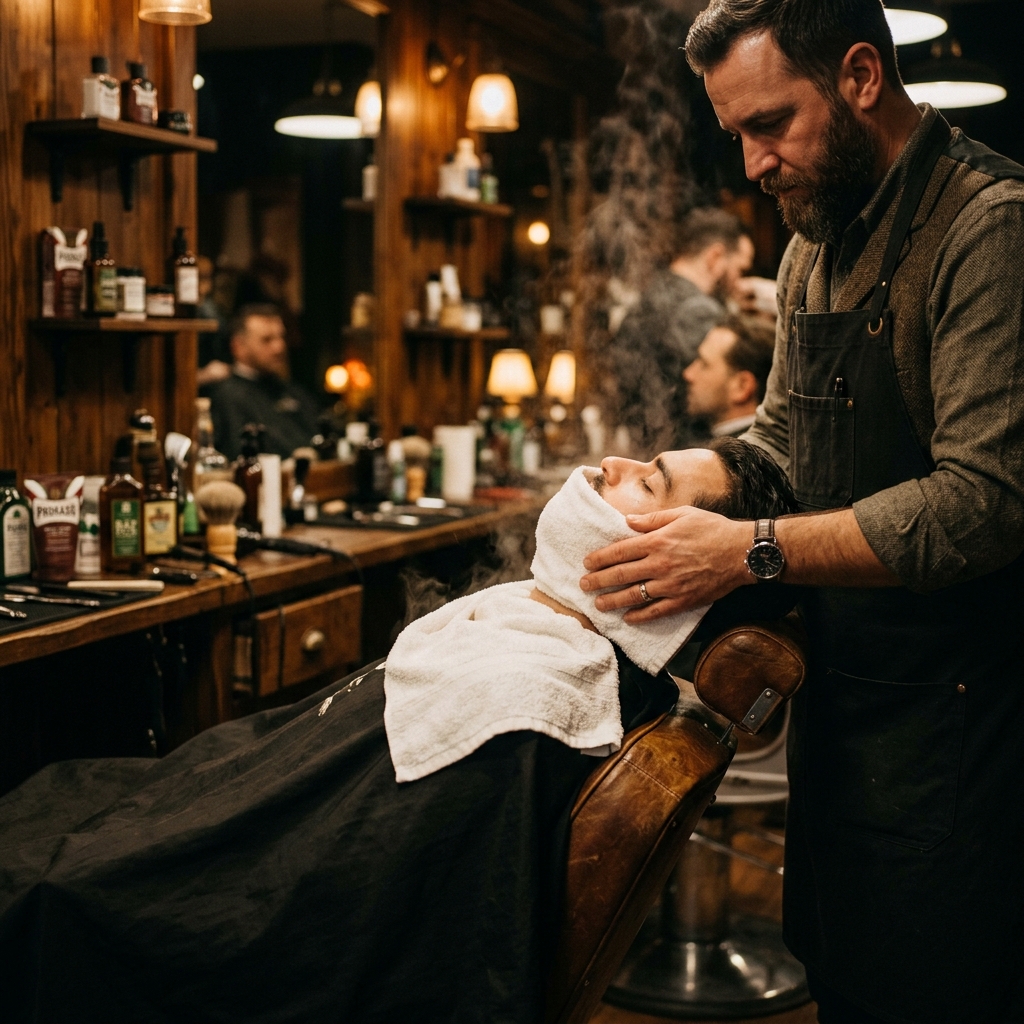 Classic hot towel shave